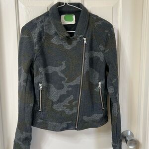 Anthropologie Gray and Green Bomber Jacket